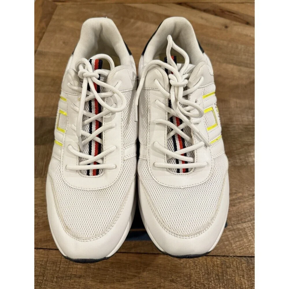 Tommy Hilfiger Twraakel-M Sneakers Womens 10 White Yellow Blue Lace Up